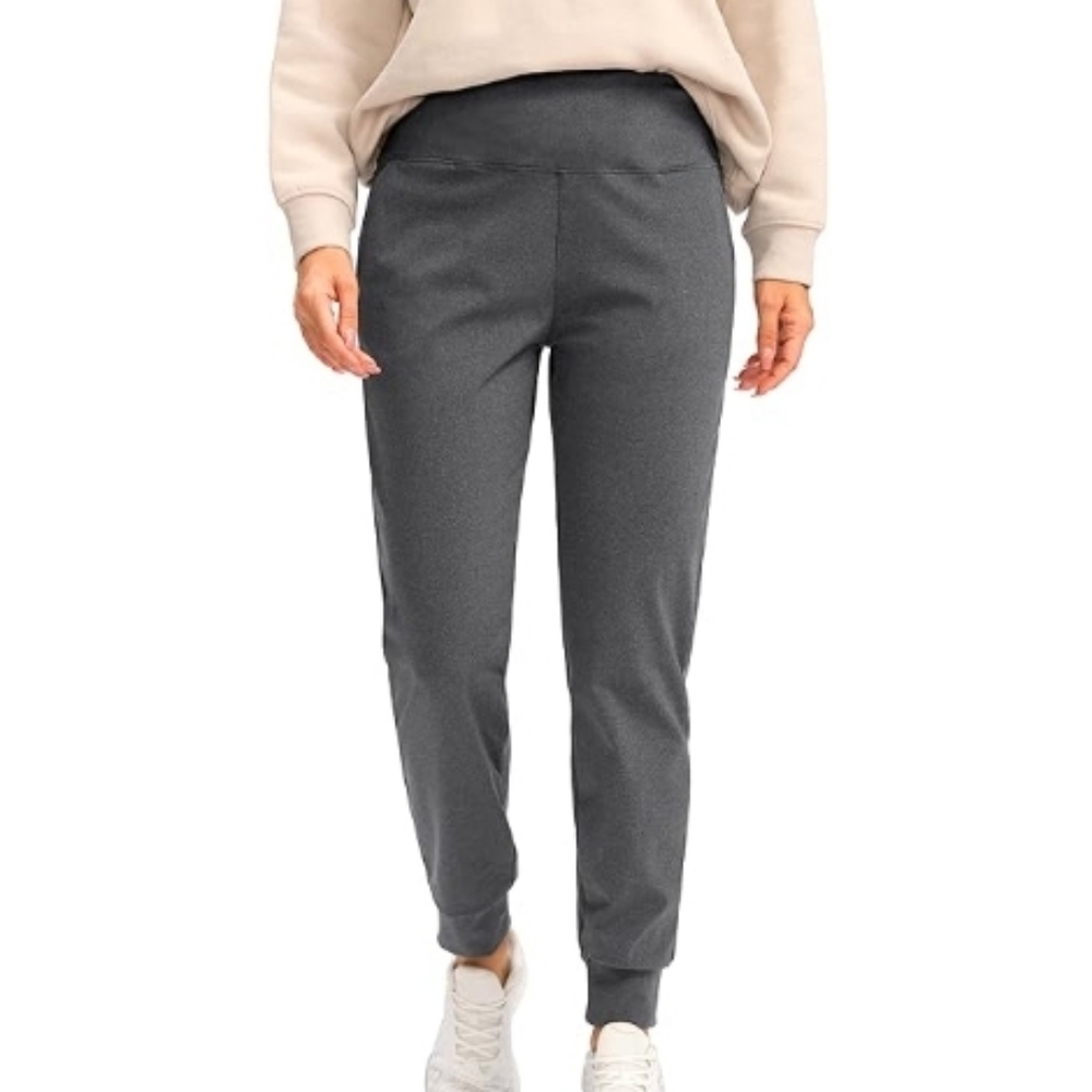 Fleece Lined Joggers High Waisted Thermal Winter Running Sweatpants Gray
